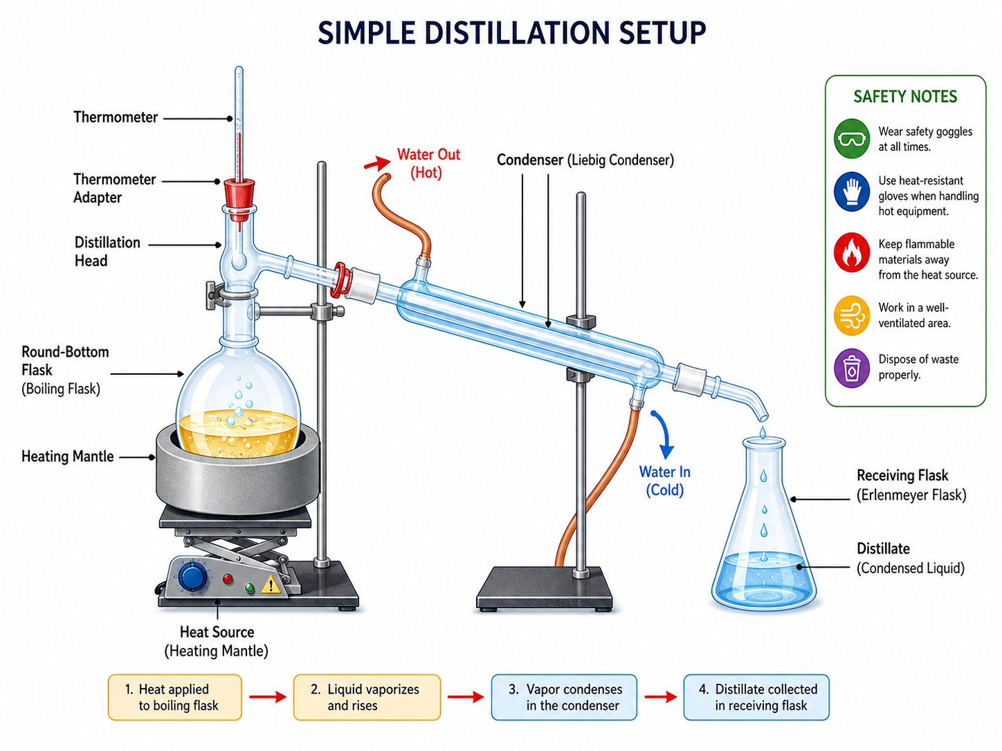 Chemistry Lab Apparatus Distillation Transparent Diagram